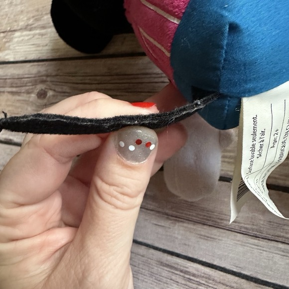 Disney Mickey Mouse Valentines Day Plush Pink Heart Vest Small 8" BEANIE - Picture 7 of 7